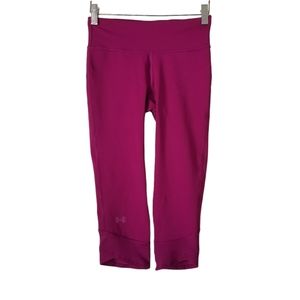 Under Armour Womens XS Fly By Compression Capri Legging Heat Gear Magenta